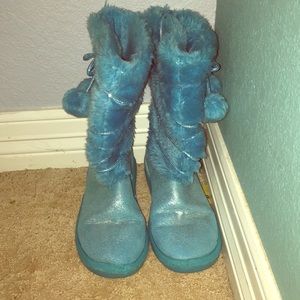 SPARKLY BLUE WINTER JUSTICE BOOTS